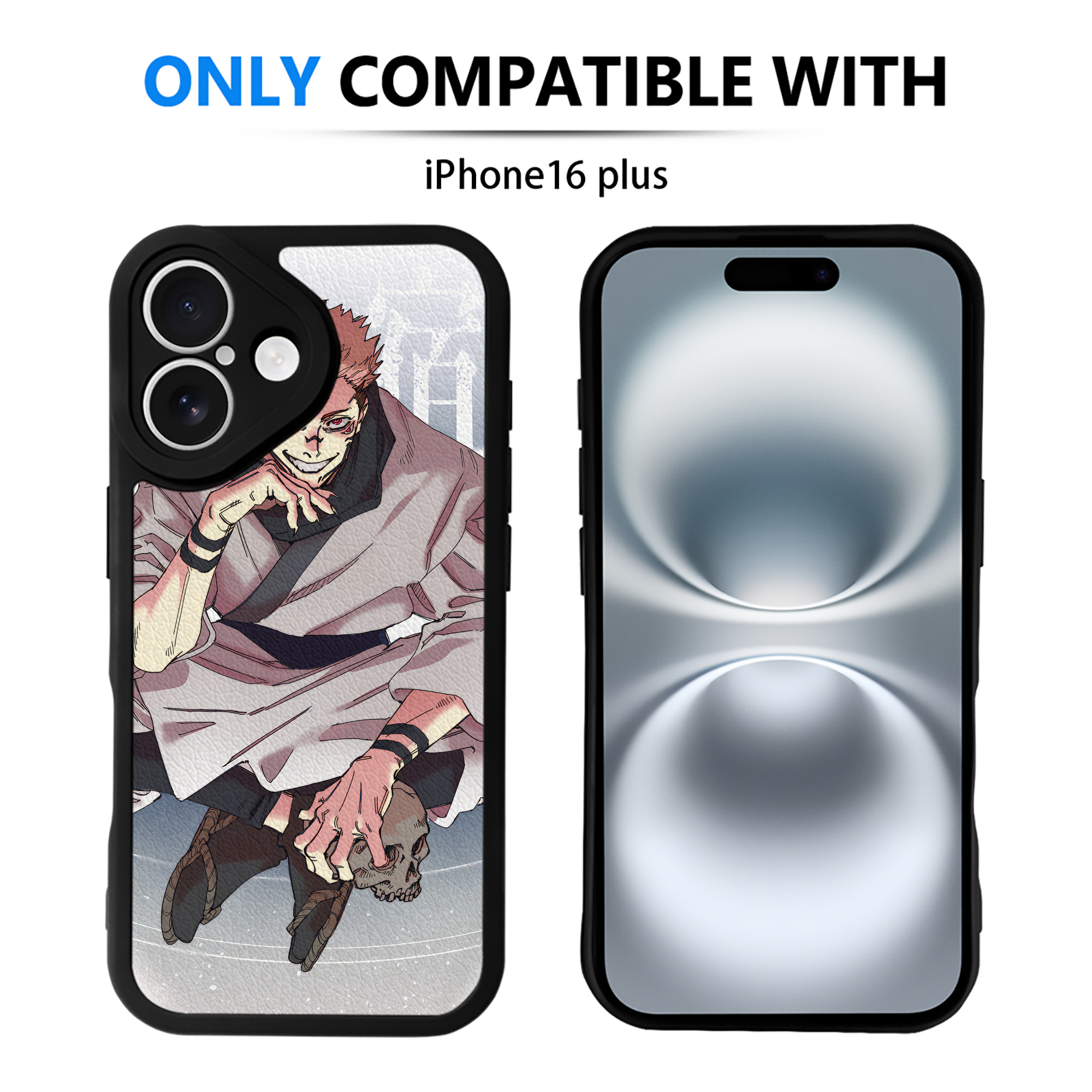 （画像用） 呪術廻戦 Jujutsu Kaisen 【iPhone 16シリーズ対応】シリコンスマホケース（レザー調） 材質：シリコン